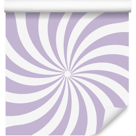 Carta da parati hippie bianca e lavanda per soggiorno e camera da letto 50x1000 cm (1/5)