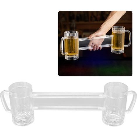 Verre à bière acrylique incassable 430ml, double gobelet joint pour bar et KTV, résistant aux chutes (1/5)