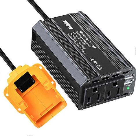 Convertisseur de puissance 300 W pour batterie Li-Ion Dewalt, générateur de station d'alimentation extérieure AC110V/DC20V (1/5)