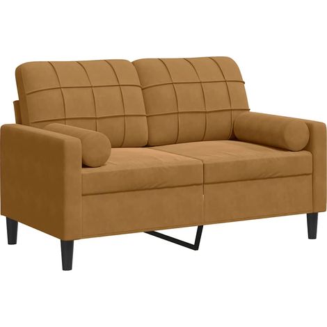 Maison Exclusive - Divano a 2 Posti con Cuscini Marrone 120 cm in Velluto