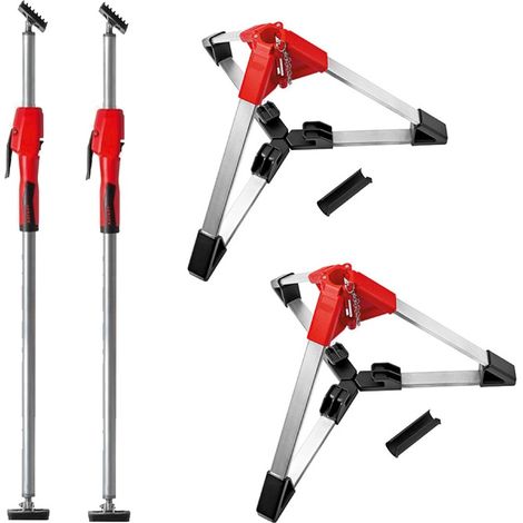 X2 Bessey STE300 Telescopic Drywall Support 1700-3000mm + X2 Tripod Support Base