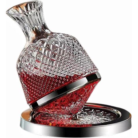 Carafe à vin en cristal 1,5 L avec aérateur rotatif - Verre (1/5)