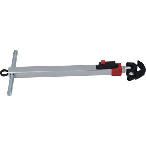 Clé à siphons 250 mm acier haut carbone, mâchoire à ressort, double tête orientable 180°, clé de vidage pour évier (1/5)