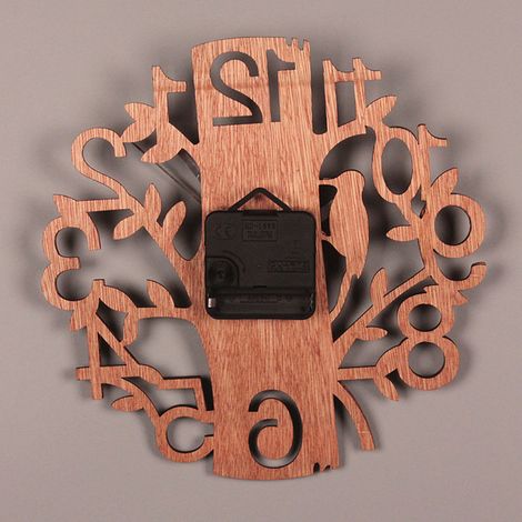 Horloge murale en bois de 22 cm de diamètre, blanche, double couche, ultra silencieuse (1/5)
