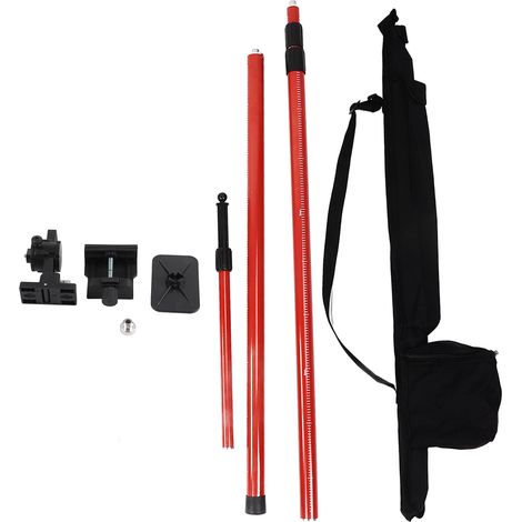 Perche télescopique laser extensible 4 mètres rouge support de montage pour niveau rotatif (1/5)