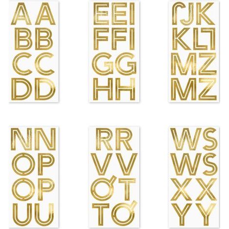 Pegatinas doradas con letras del alfabeto, 4 cm, 6 unidades