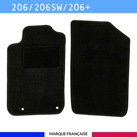 Tapis de sol voiture - Sur mesure pour  Peugeot 206 / 206SW / 206+ (09/1998-12/2014) - Antidérapant - Tapis de sol avant 2 pièces (1/4)