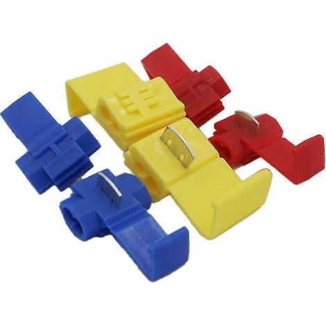 Connecteurs rapides  Connecteurs verrouillables  Raccords auto-dénudables  Kit de connecteurs rapides pour cosses électriques  Rouge (20 pièces), Bleu (20 pièces), Jaune (15 pièces) (1/4)