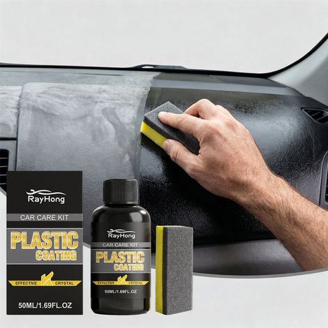 Kunststoffversiegelungsmittel für Fahrzeuginnenräume – Glanz und Reparatur, erneuert und pflegt Kunststoffteile – Einfache und bequeme Anwendung – 50 ml + 1 Schwamm -- DTEKGAZ (1/5)