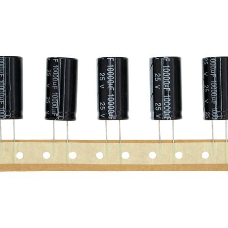 10 pièces 25V 10000UF 18x35mm Condensateur électrolytique aluminium à enfichage 25 Volt 10000 UF (1/5)