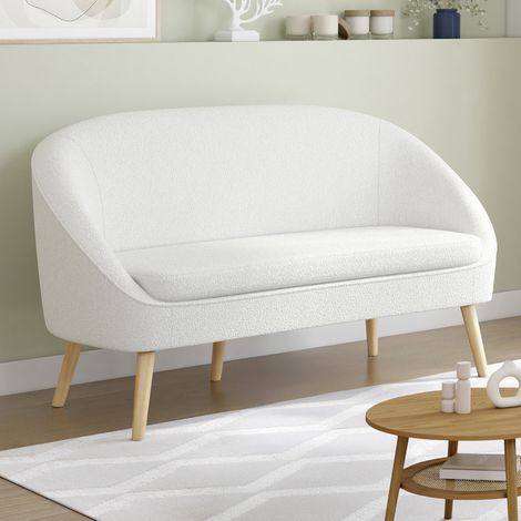 Sofá-cama SONIA en tejido bouclette blanco