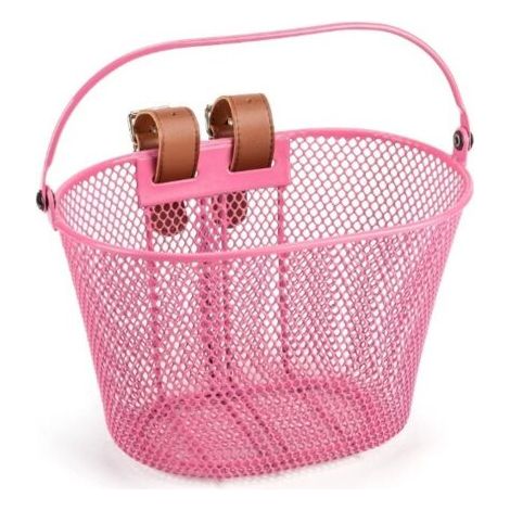 Panier de vélo rose en métal, panier avant de vélo, panier de vélo pour enfant, panier à main, accessoire de cyclisme.