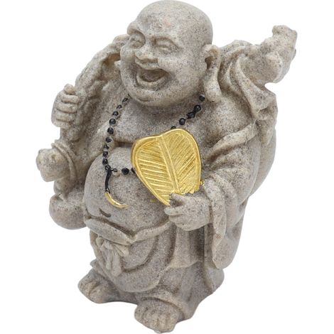 Statuette Bouddha Rieur en Résine 8cm, Décoration Bureau Maison, Idée Cadeau Collection