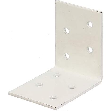 Alberts 330286 330286-Raccordo angolare zincato, Rivestito in plastica, 50 x 50 x 40 mm, Bianco (1/4)