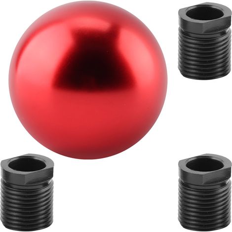 Bille de levier de vitesse manuel universel rouge pour voiture, pommeau rond en forme de boule (1/5)