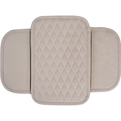 Housses d'accoudoirs de voiture, housses d'accoudoirs en cuir microfibre avec 2 compartiments de rangement, adaptées à la plupart des modèles de voitures (beige, 1 pièce) (1/3)