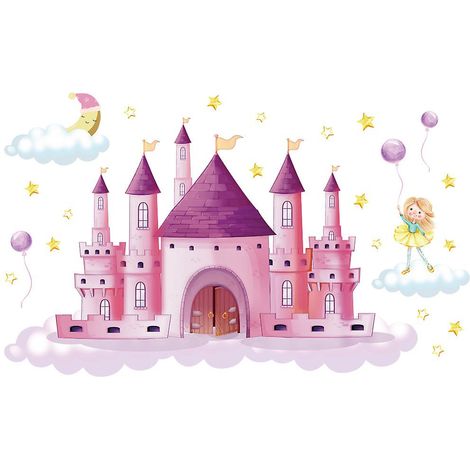 30 x 90 cm, 1 pièce d'autocollant mural « Château de princesse », (1/5)