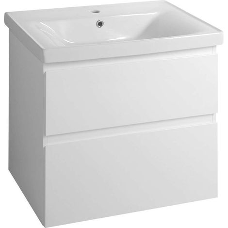 Aqualine Altair - Mobiletto da lavabo, 60x70x45 cm, 2 cassetti, bianco AI270 (1/5)