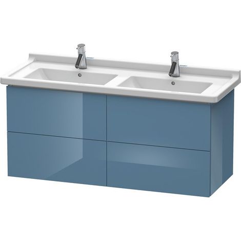 Meuble sous-vasque L-CUBE 469x1220x558mm bleu pierre brillant