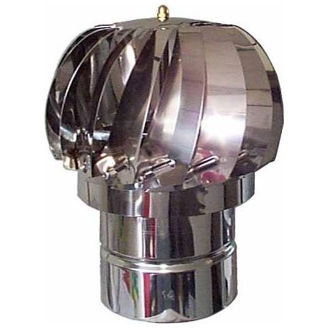 Camino Eolico Turbina Acciaio Inox 12 cm Aspiratore Comignolo Girevole