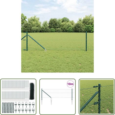 Poteaux de clôture - Poteau de clôture. Vert 100 x 0,8 m (maillage de 36 mm) (1/5)