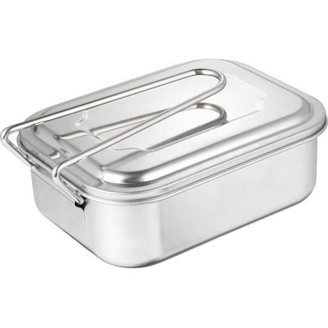 Boîte à bento 2 compartiments, en acier inoxydable résistant la (1/5)