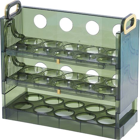 Boîte à œufs à 3 niveaux et 30 compartiments, grande capacité, en plastique réversible, gain de place, pour réfrigérateur