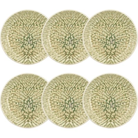 Lot de 6 assiettes creuses en grès 20,5cm, JADE (1/5)