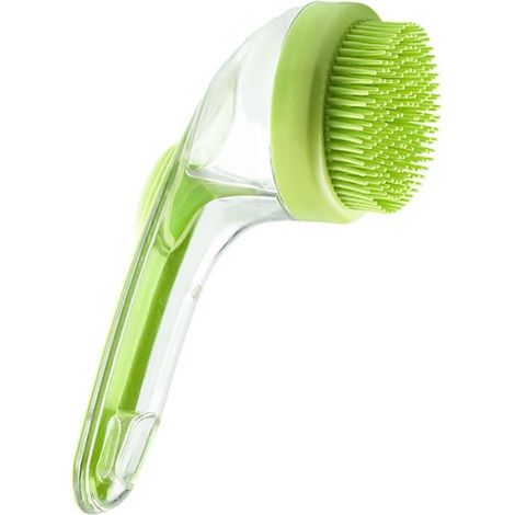 Brosse de bain pour animaux, machine à bulles, brosse de bain 2 en 1 pour chien avec distributeur de shampoing intégré pour le toilettage (vert) (1/5)