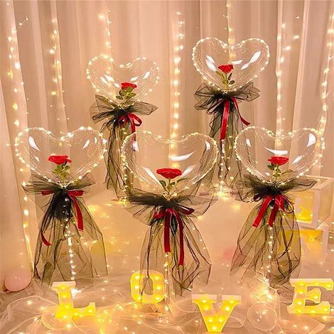 Rose Artificielle LED - Guirlande Lumineuse 3 M - Décoration Mariage Fête Anniversaire - Bouquet Romantique Rouge - 1 Pièce (1/4)