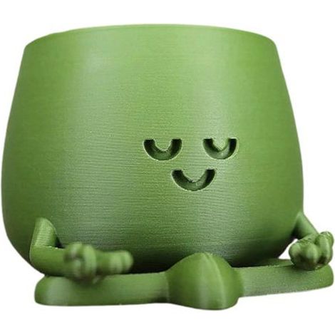 pot de fleur intéressant en forme méditation avec trous drainage sans plantes 1 9 287 85 7CM résine (1/2)