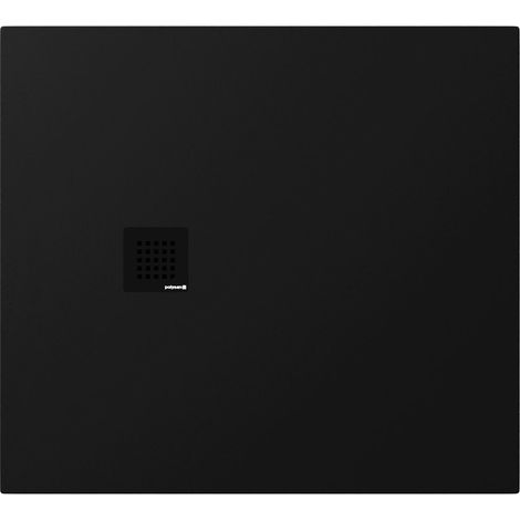 Receveur de douche en marbre coulé TRENECA 100x90cm, découpable selon vos demandes, noir mat (1/4)