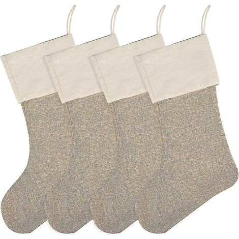 4 Stück Jute-Weihnachtsstrümpfe zum Aufhängen am Kamin (DIY) (1/5)