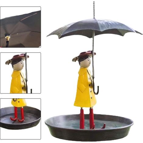 Mangeoire à oiseaux parapluie Mangeoires à oiseaux d'extérieur Mangeoire à oiseaux de jardin Décoration de jardin et attraction des oiseaux sauvages Amateurs d'oiseaux (1/5)