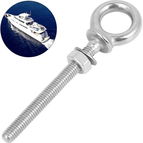 Boulon à œil long en acier inoxydable 316 pour levage lourd, avec boucle de vis pour câble (ZWS6705-8) (1/5)