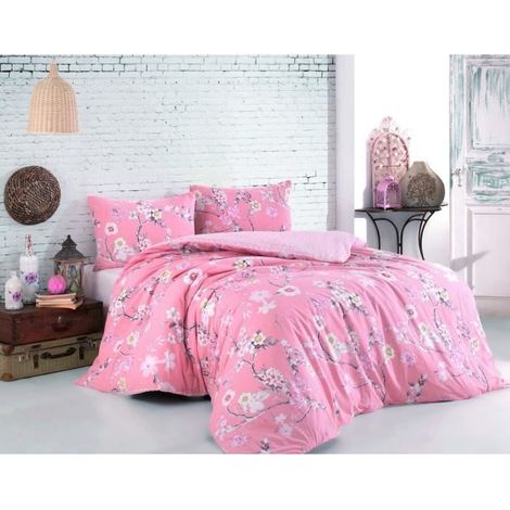 Set di biancheria da letto - 1 copripiumino 220 x 240 cm + 2 federe 60 x 60 cm - 100% cotone rinforzato - Polvere
