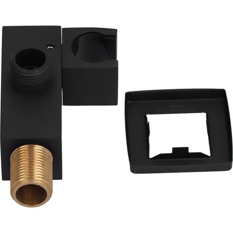 Support de pommeau de douche en cuivre, pour salle de bain, rotatif et réglable, noir mat (1/5)