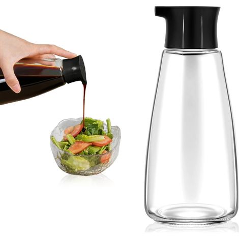 Bouteille Distributeur De Sauce Soja - Verre Transparent 285 ml - Pour Huile D Olive Vinaigre Jus De Citron - Cuisine Barbecue Restaurant - 1 Pièce (1/5)
