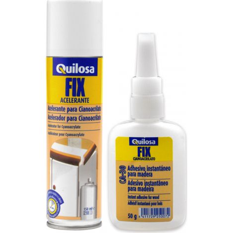 Kit colla cianoacrilica 50gr + acceleratore 150ml quilosa (1/2)