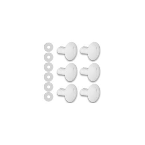 Vis de Roue en Plastique pour Nettoyeur de Piscine Polaris 180/280 avec rondelles supplémentaires 6 pièces pièces de Rechange pour Nettoyeur de Piscine C55 C-55, Blanc - Crezuo