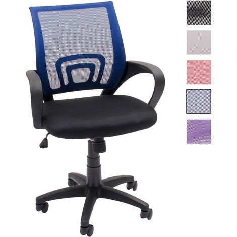 Silla de oficina, estudio o escritorio PRACTIK, con brazos y base giratoria, tela 3D, de 58x55x87/97 cm  AZUL MF-03 (1/3)