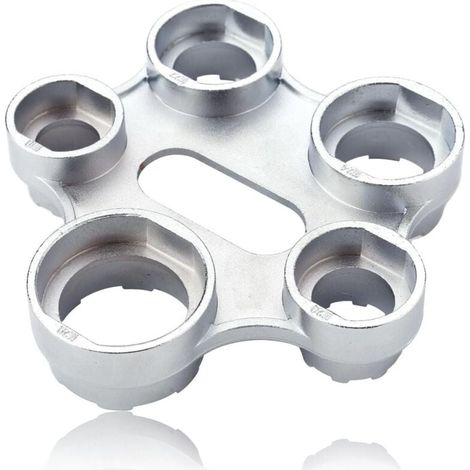 10 Tailles de Clé à Barboteuse pour Robinet,Clé de Montage pour Aérateur, Aérateur Buse Mélangeuse Aérateur,Chromée Clé de Mousseur Robinet M24,Outil Polyvalent pour l'Ajustement du Débit d'Eau (1/4)