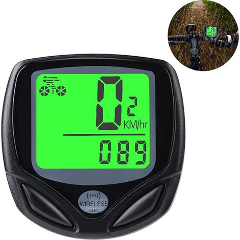 Compteur de vitesse et odomètre sans fil étanche pour vélo, avec écran LCD et fonctions multiples (1/4)
