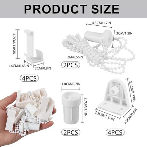Ensembles Fixation pour Store Enrouleur sans Perçage, Supports en PVC et Pièces Rechange pour Stores Enrouleurs, Stores Occultants et Doubles, Accessoires pour Fenêtres et Portes (1/4)