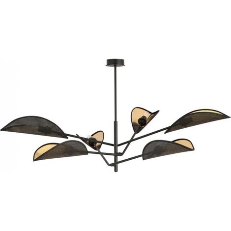 Plafonnier noir (6 ampoules) (1/5)