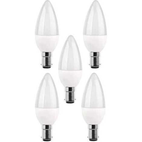 Lot de 5 ampoules 5w LED B15, équivalent à une ampoule à incandescence de 25 W, 270 lm, lumière du jour 3000 K, C35 SBC B15 à petit culot à baïonnette [Classe énergétique A+] (1/4)