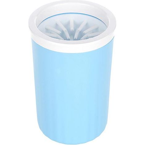 Gobelet nettoyeur de pattes de chien portable en silicone, bleu, taille M (1/3)