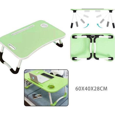 TrAdE Shop Traesio - Tavolino Pieghevole Verde Supporto Computer Portatile Laptop Salvaspazio Casa -