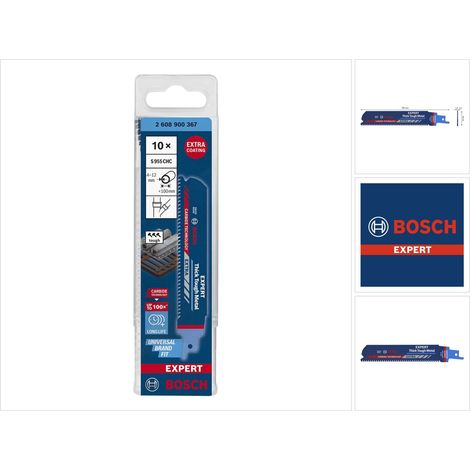Bosch Accessories 2608900367 EXPERT ‘Thick Tough Metal’ S 955 CHC Säbelsägeblatt, 10 Stück Sägeblatt
