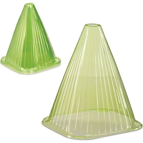 Cloche à Salade, Lot de 10, Protection Contre Le Gel et Les escargots, H x L x P : 22 x 19 x 19 cm, Vert (1/5)